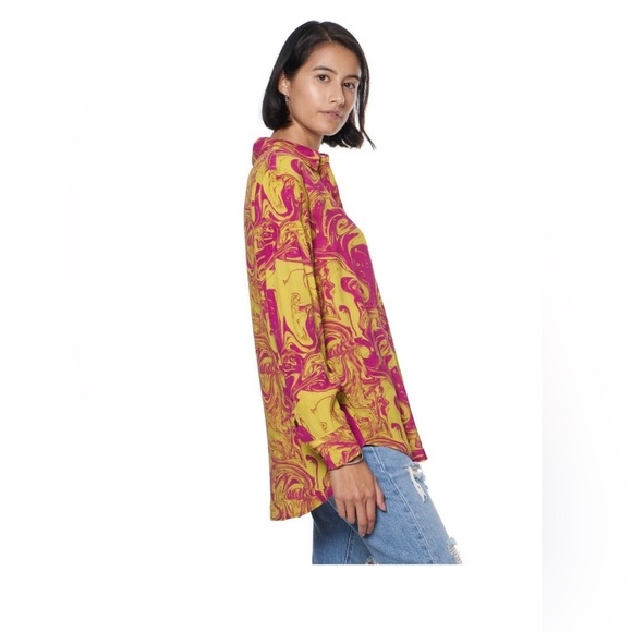 NWOT THE KNIT Zoe Shirt | Citrus Swirl - Picture 4 of 8